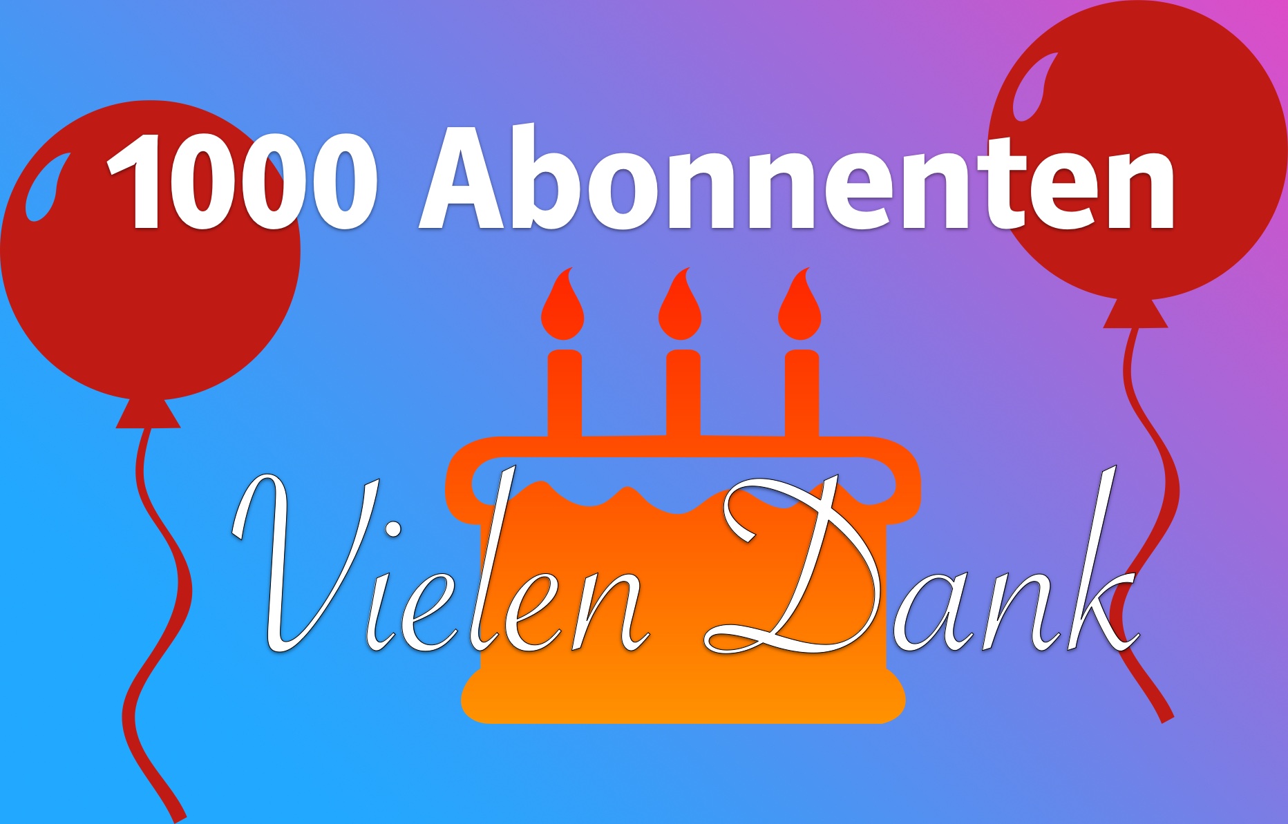 1000 Abonnenten hat mein YouTube Kanal jetzt schon – Vielen Dank :)