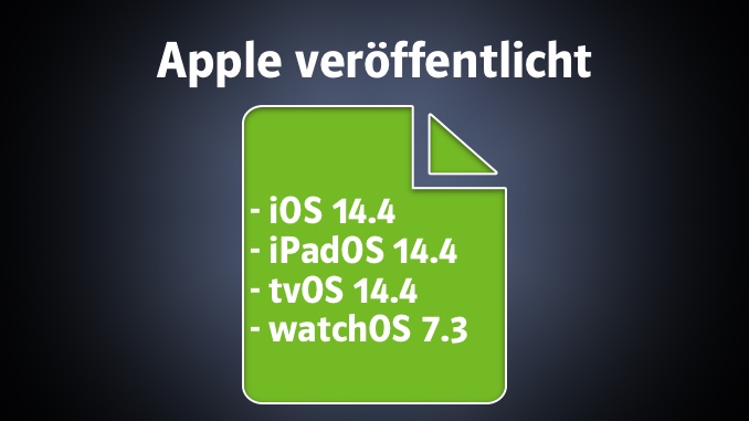 Apple veröffentlicht iOS 14.4, iPadOS 14.4, tvOS 14.4 und watchOS 7.3