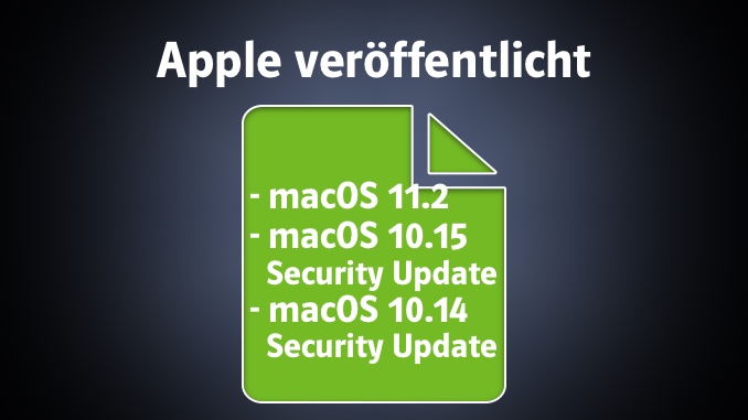 Apple veröffentlicht macOS 11.2 und Sicherheitsaktualisierungen für macOS 10.15 Catalina und macOS 10.14 Mojave